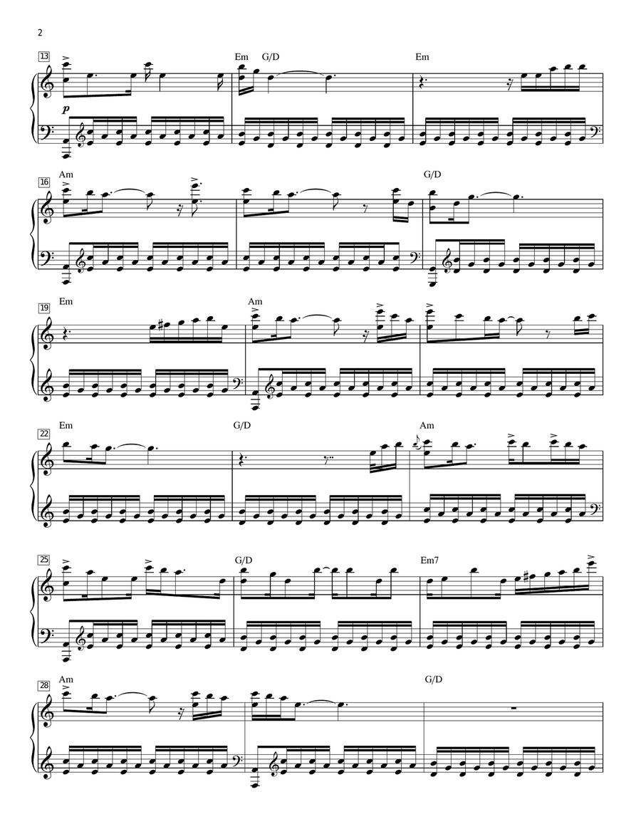 Snow (Night Part 1) Piano Solo scores gallery preview page 2