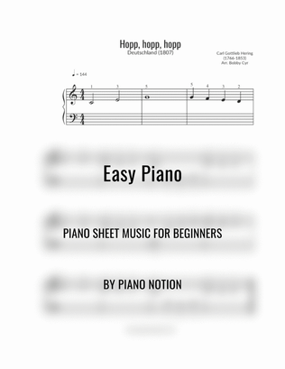Hopp, hopp, hopp (Easy Piano Solo)