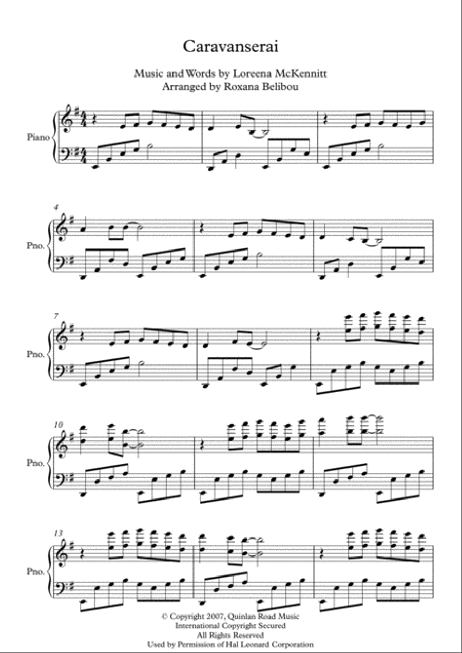 Caravanserai Piano Solo scores gallery preview page 1
