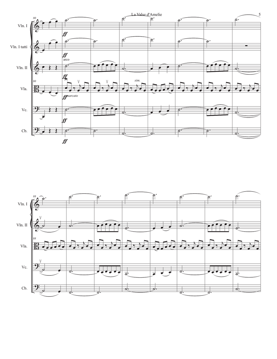 La Valse D'amelie String Orchestra scores gallery preview page 6