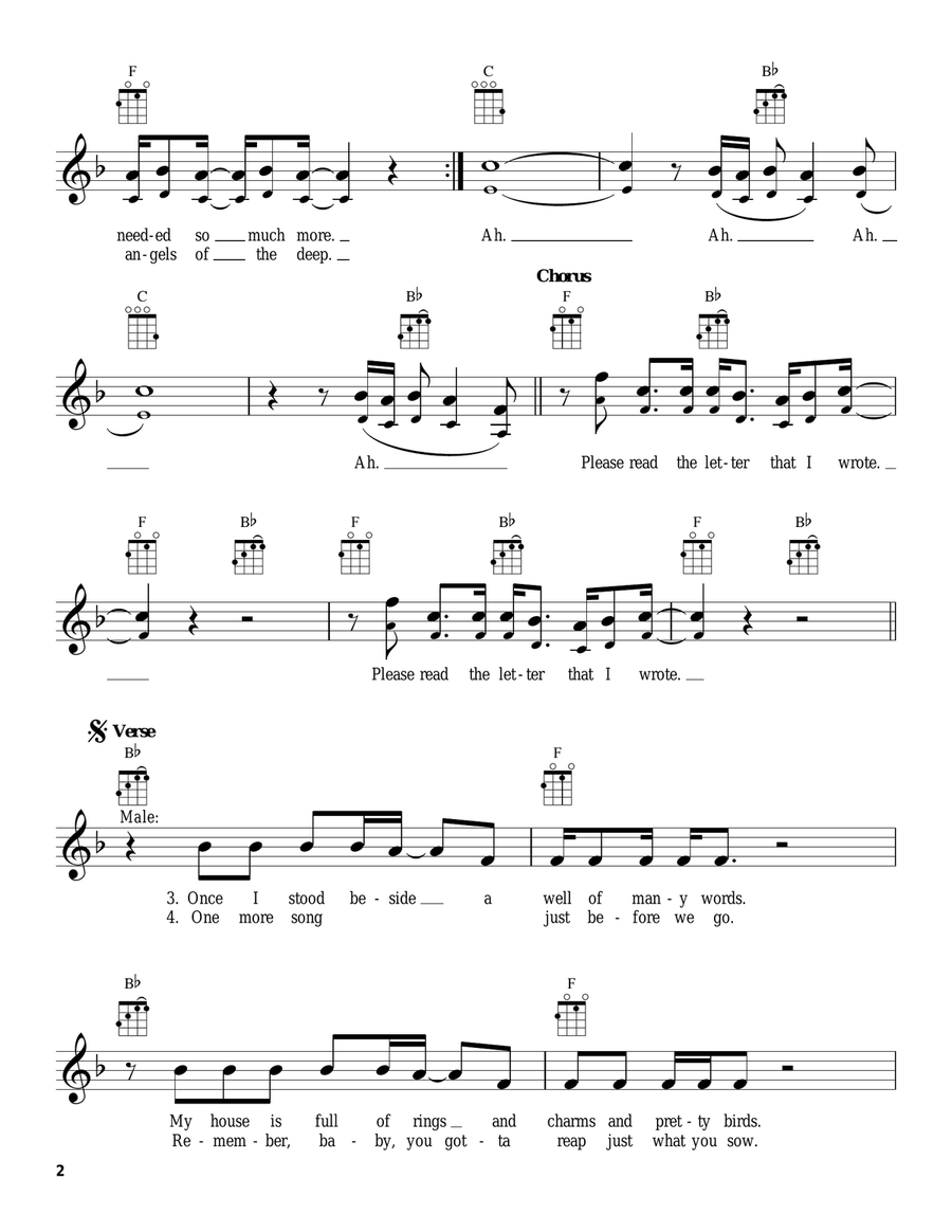 Please Read The Letter Please Read The Letter Ukulele scores gallery preview page 2