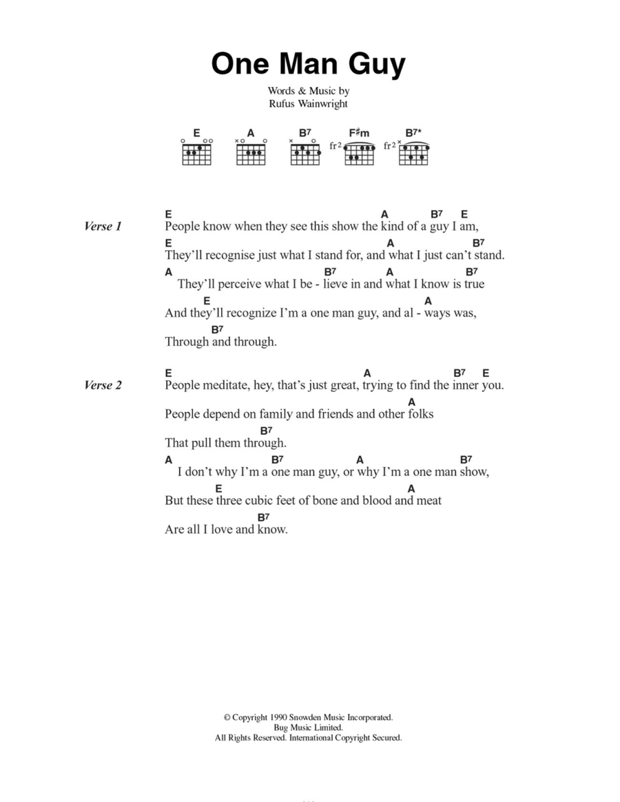 One Man Guy Easy Guitar scores gallery preview page 1