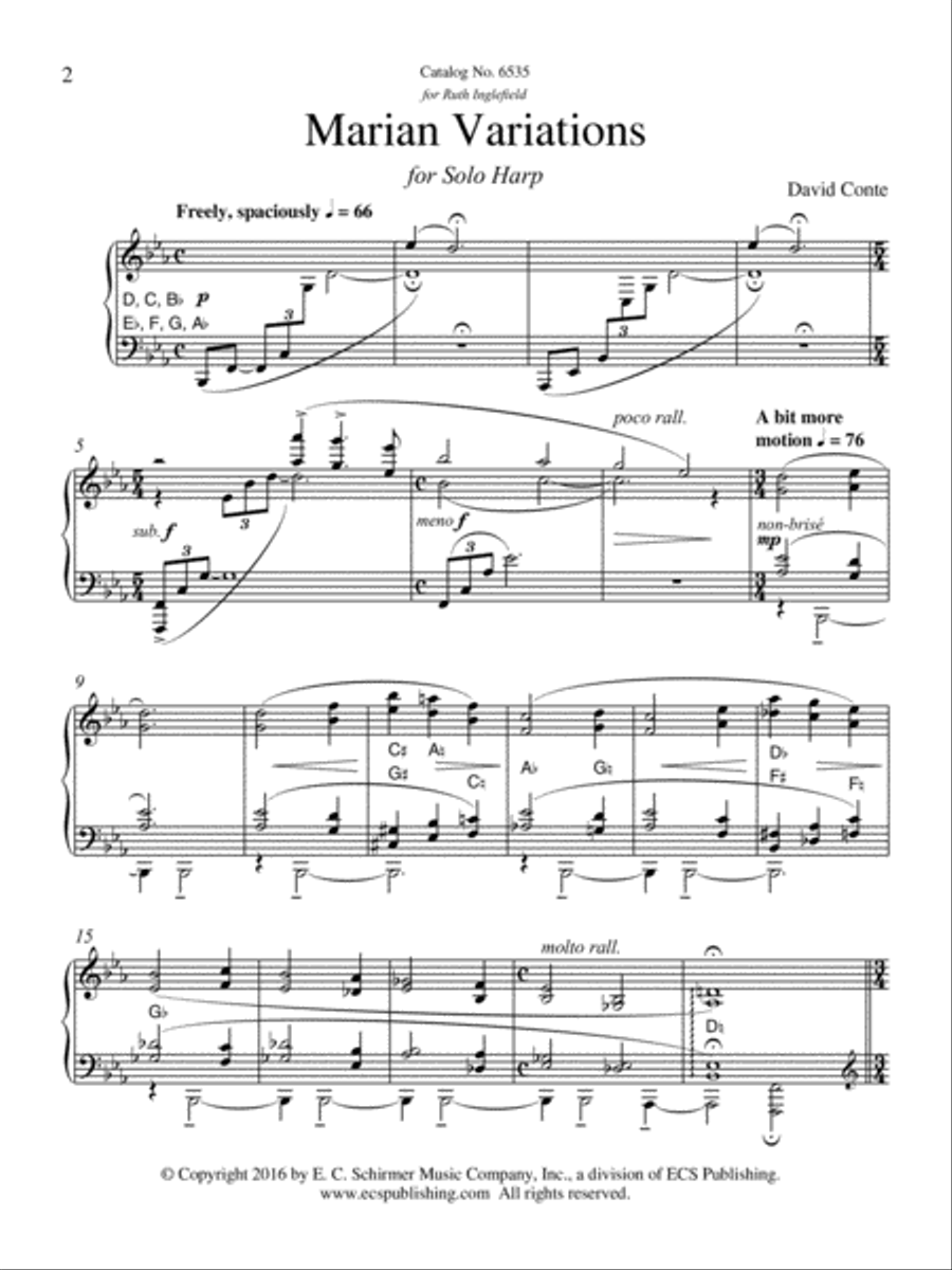Marian Variations Harp scores gallery preview page 2