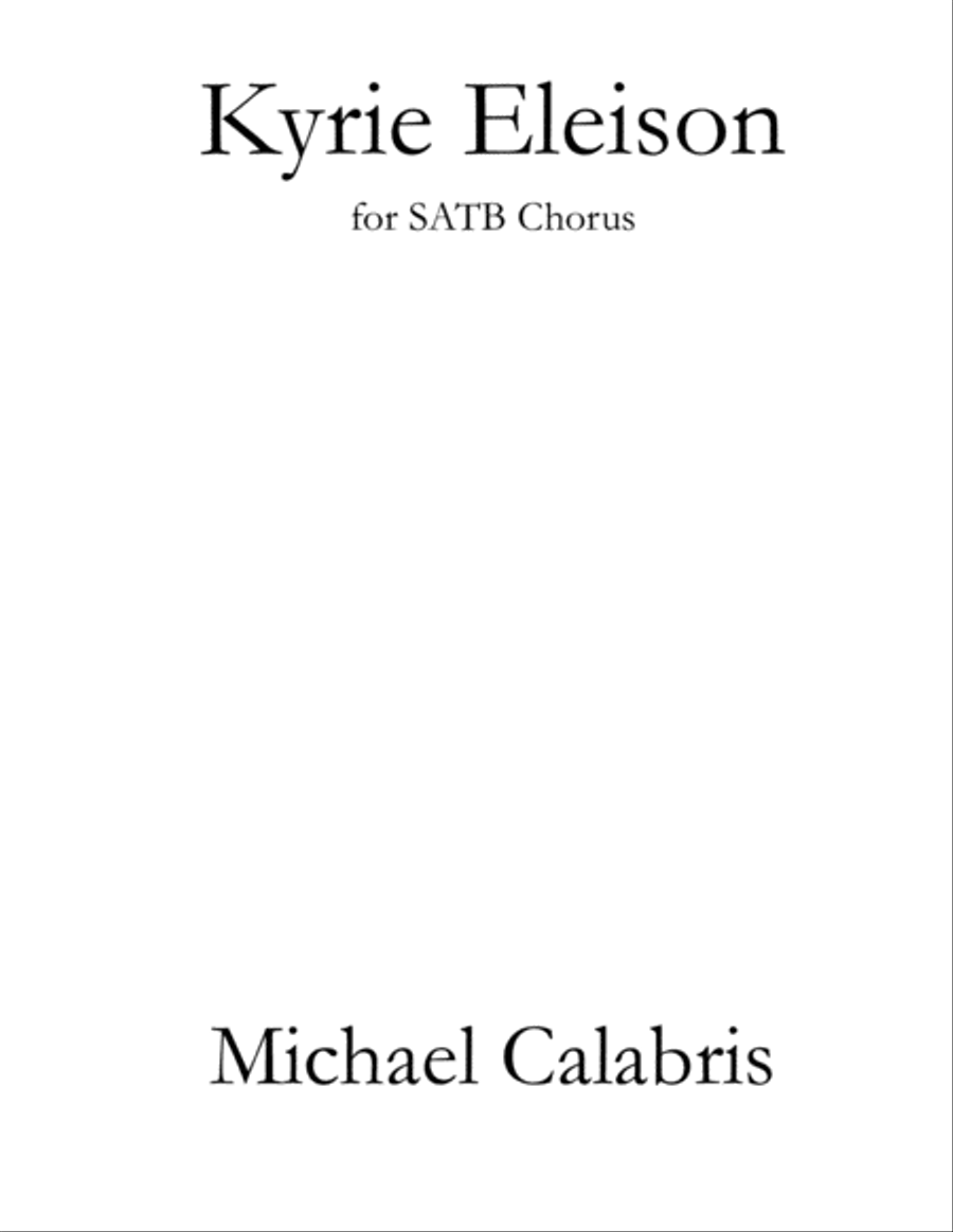 Kyrie Eleison (for SATB Chorus) image number null
