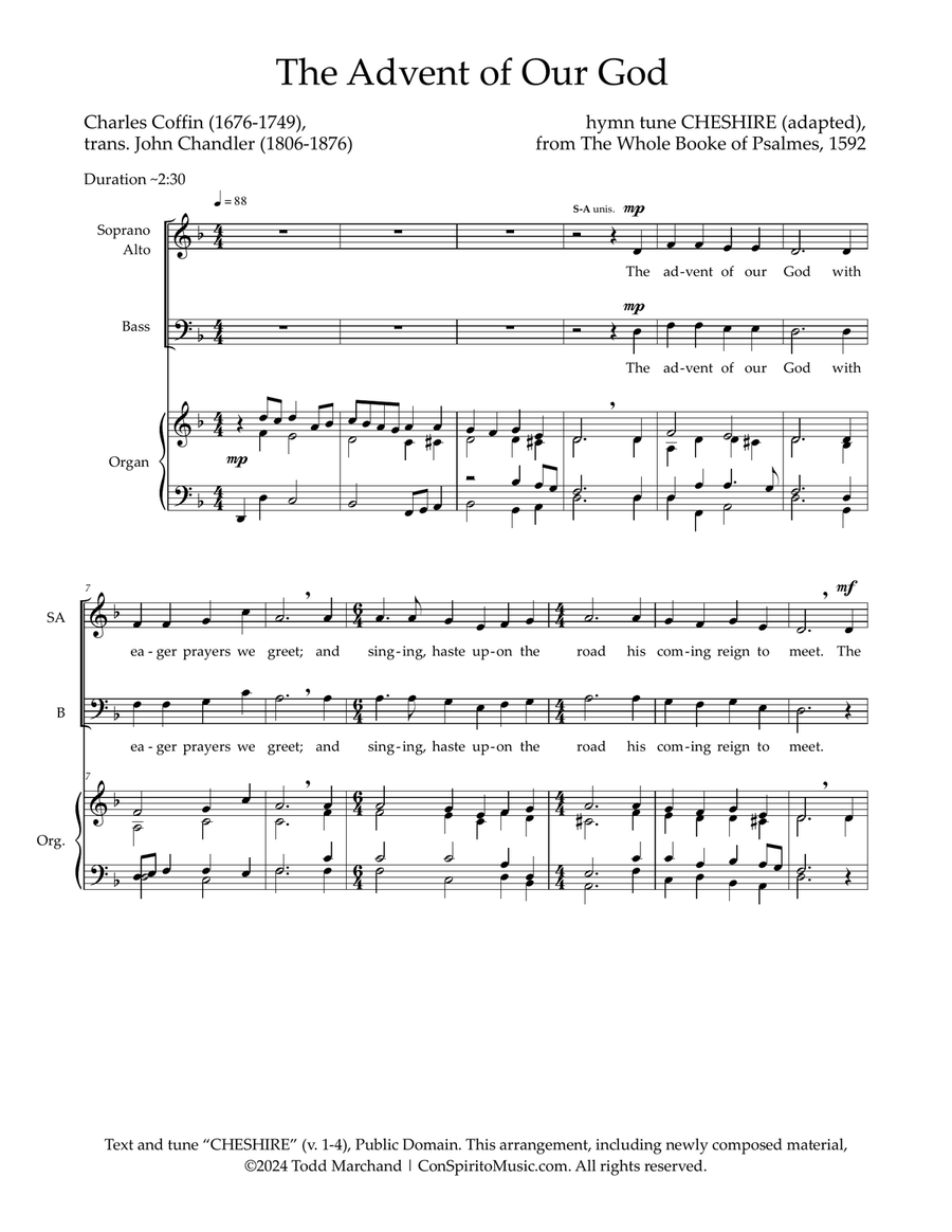 The Advent of Our God — SAB voices, organ 3-Part scores gallery preview page 2