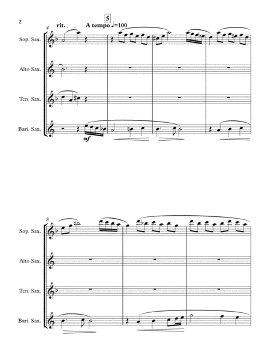 My Funny Valentine Saxophone Quartet scores gallery preview page 2