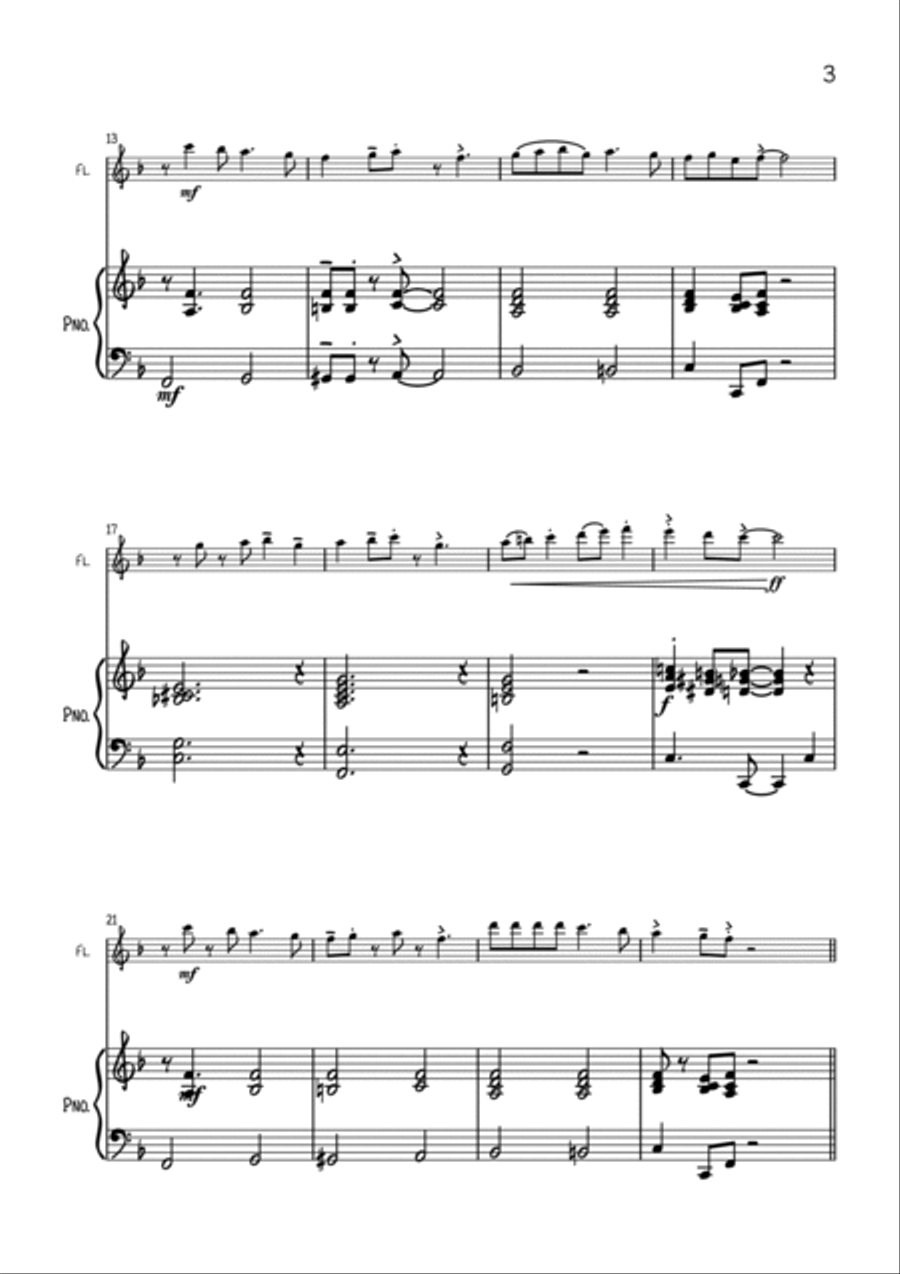 Deck The Hall (swing & Latin) Flute Solo scores gallery preview page 3