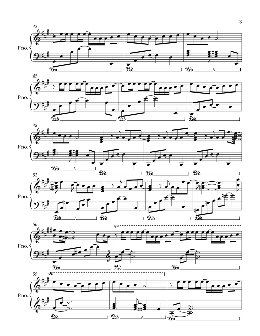 UWMA OST The Luckiest Boy Piano Arrangement Piano Solo scores gallery preview page 3