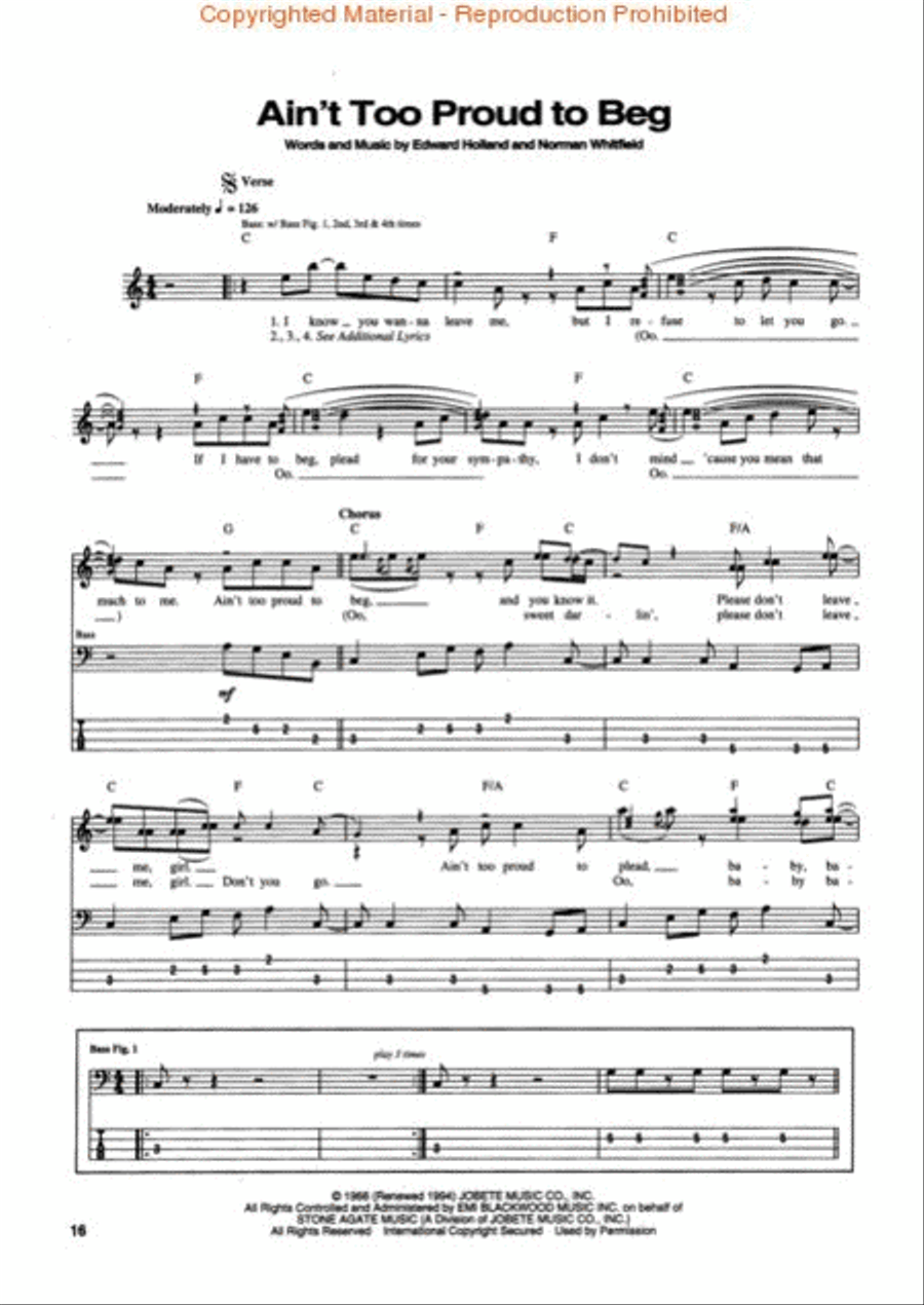 Motown Bass Classics Motown Bass Classics Bass Guitar Tablature scores gallery preview page 3