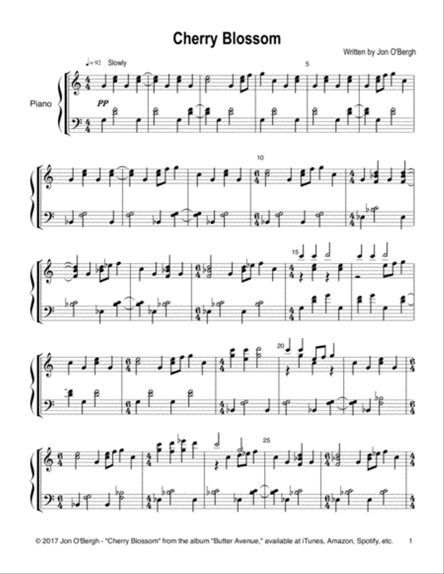Cherry Blossom Easy Piano scores gallery preview page 2