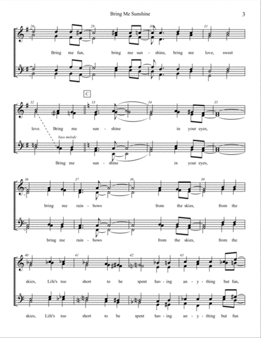 Bring Me Sunshine Bring Me Sunshine SSAA scores gallery preview page 3