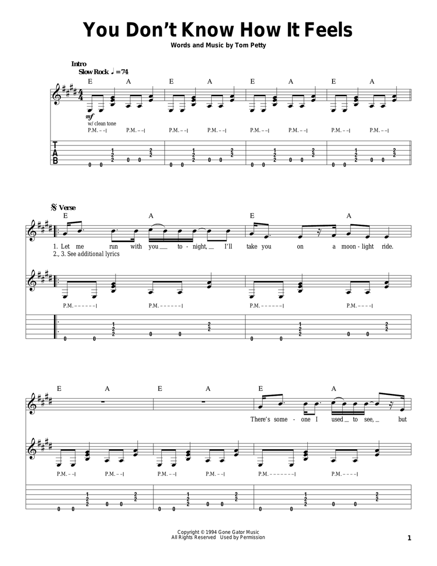You Don't Know How It Feels Acoustic Guitar scores gallery preview page 1
