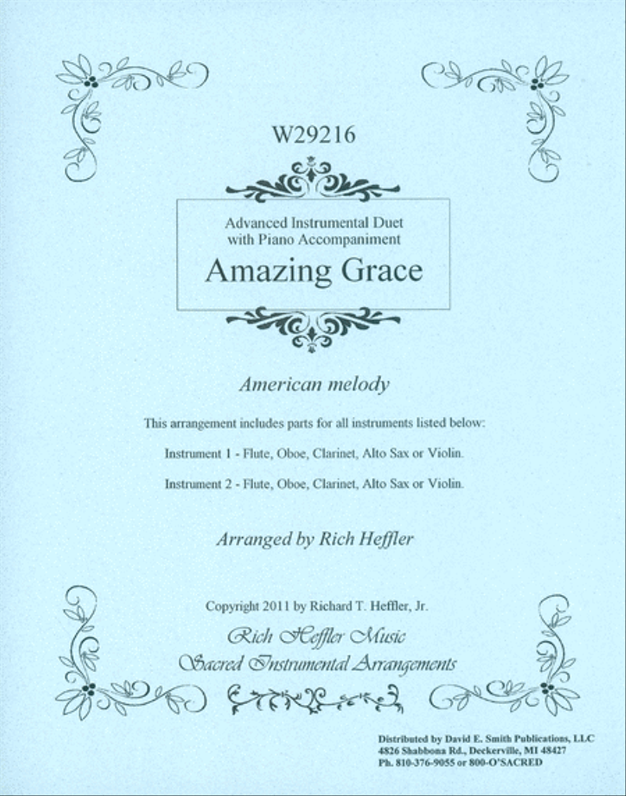Amazing Grace Woodwind Duet scores gallery preview page 1