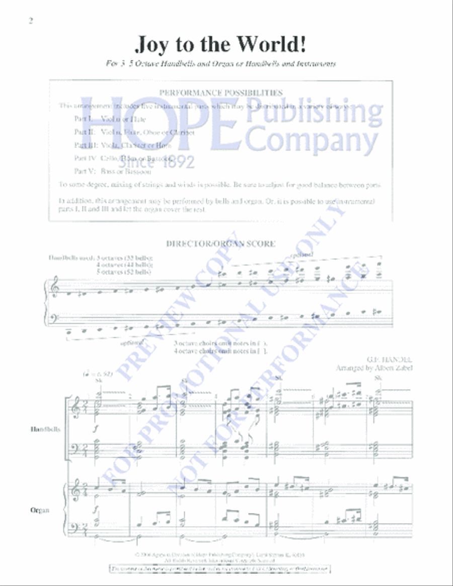 Joy to the World Handbell Choir scores gallery preview page 2