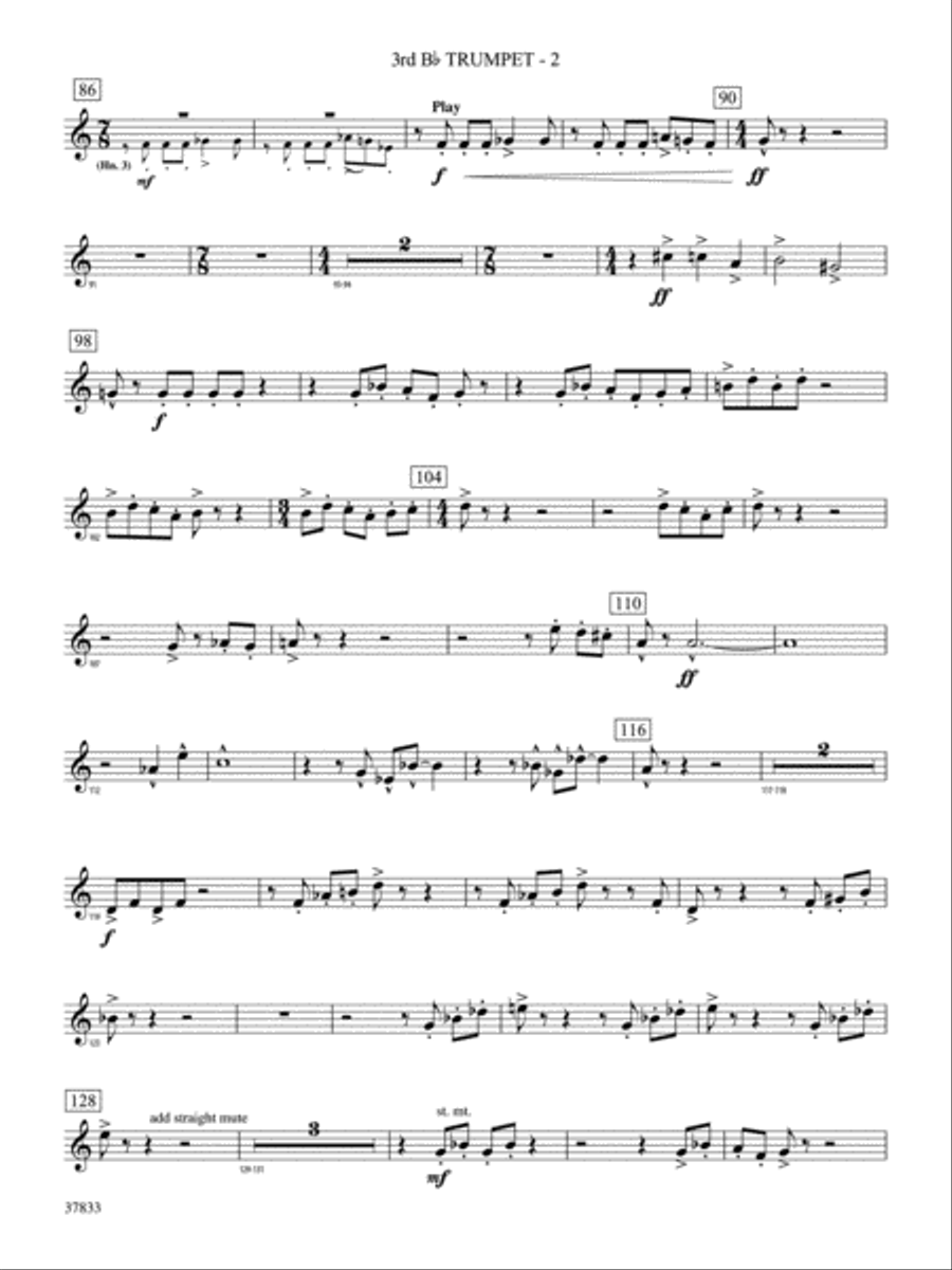 Symphonic Essay: 3rd B-flat Trumpet Concert Band scores gallery preview page 2