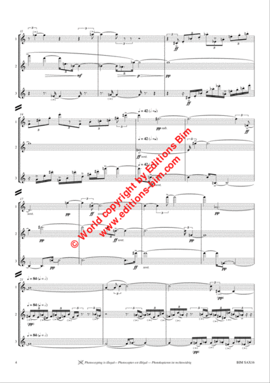 Trois Axes Alto Saxophone scores gallery preview page 3