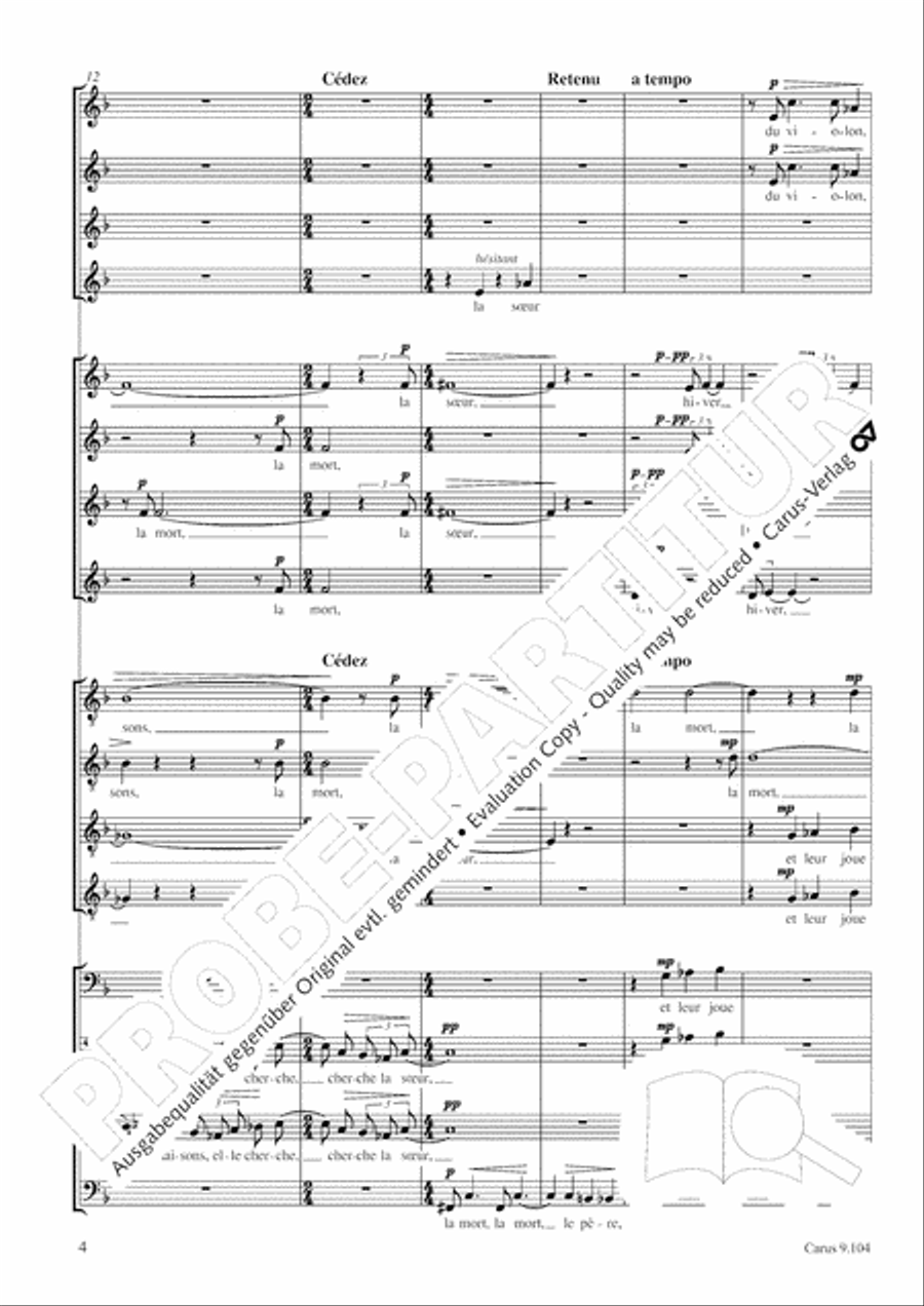 Des pas sur la neige Des pas sur la neige Choir scores gallery preview page 5