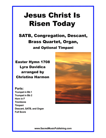 Jesus Christ Is Risen Today – Brass Quartet, SATB, Descant, Congregation, and Organ image number null