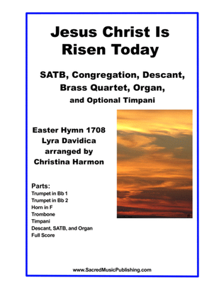 Jesus Christ Is Risen Today – Brass Quartet, SATB, Descant, Congregation, and Organ