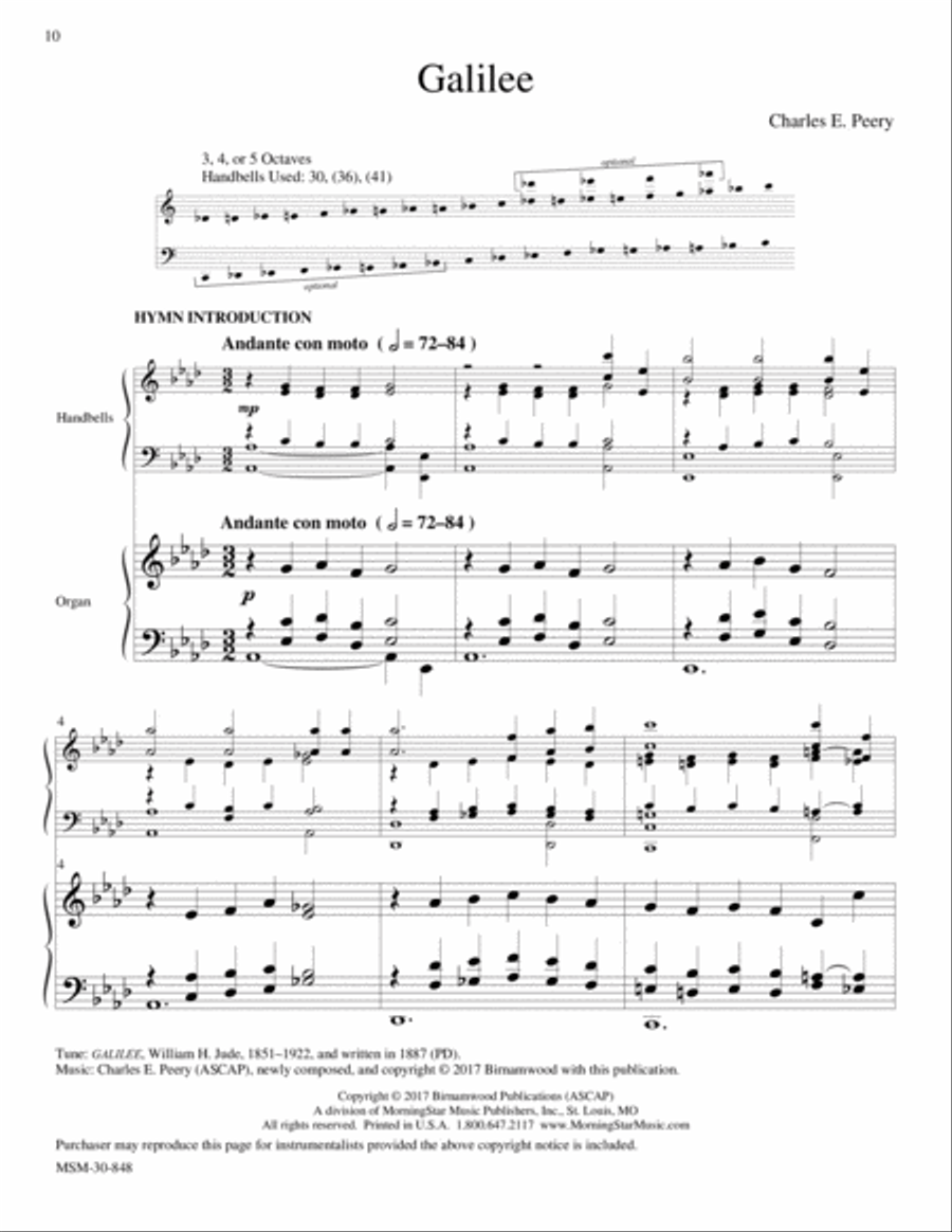GALILEE from Let Praises Ring, V3 5-Octaves scores gallery preview page 1