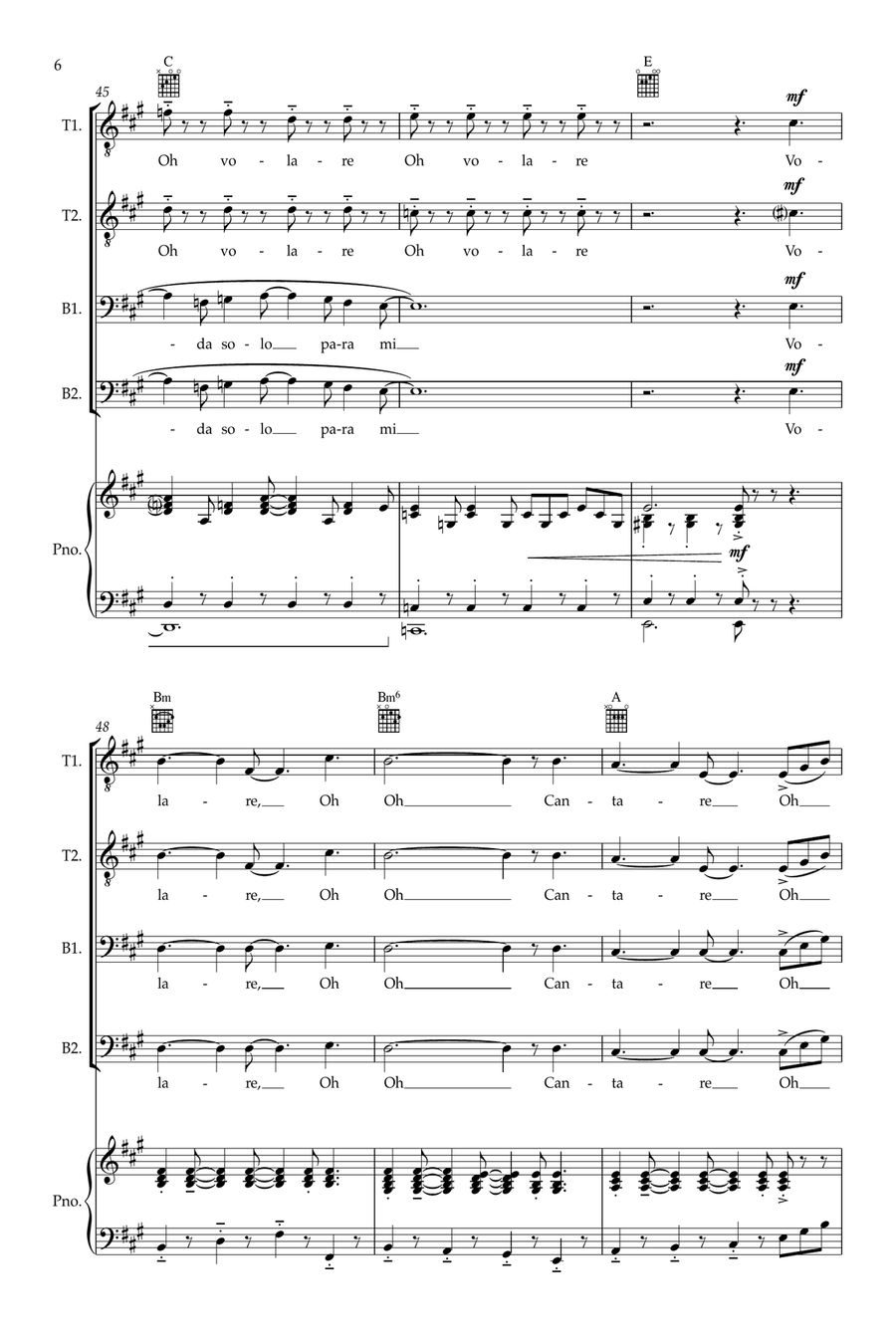 Volare Volare TTBB scores gallery preview page 6