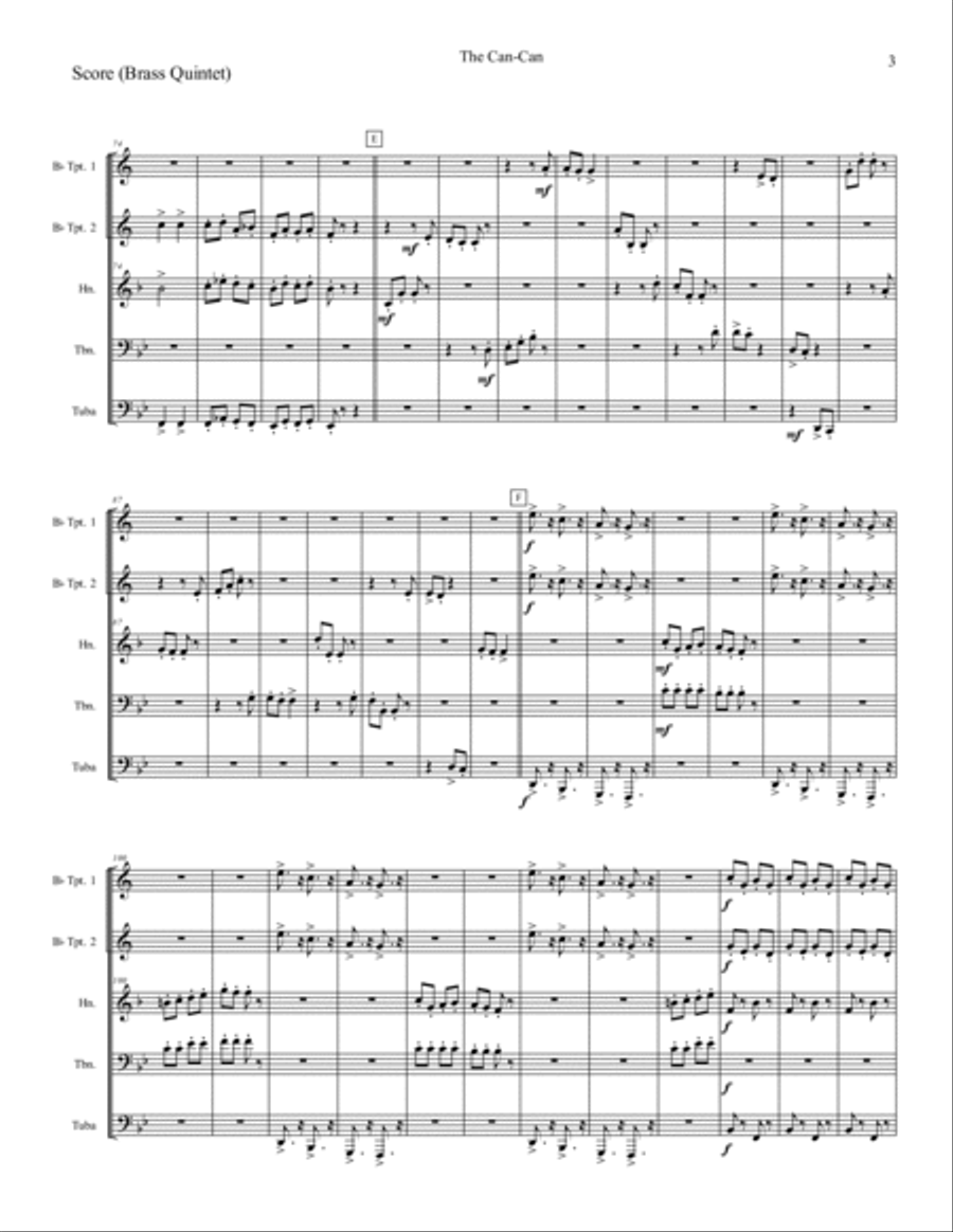 The Can-Can The Can-Can Brass Quintet scores gallery preview page 4