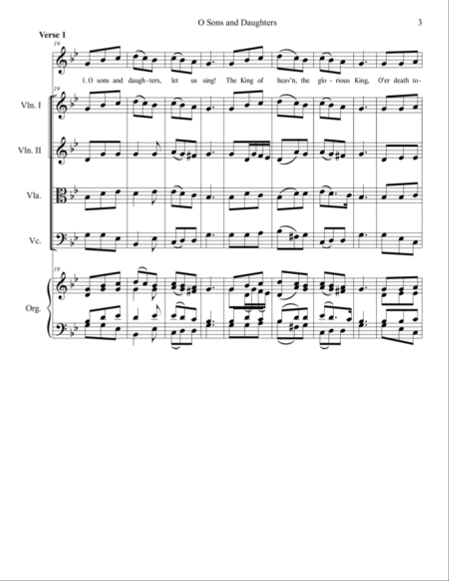O Sons and Daughters (O filii et filiae) for String Quartet and Organ String Quartet scores gallery preview page 3
