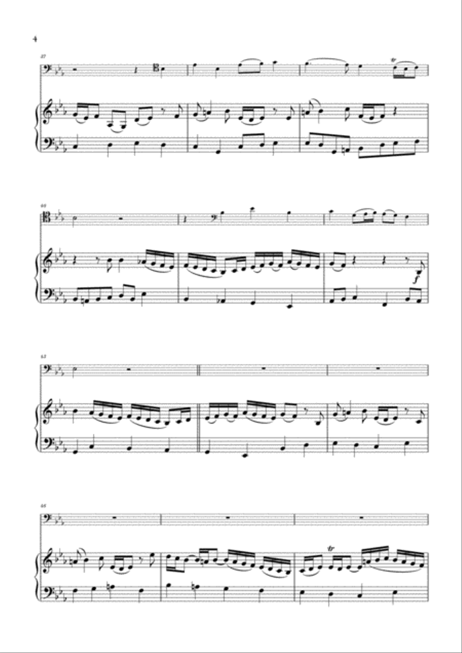 Bach - Wachet auf, ruft uns die Stimme BWV 140 (for Trombone and Piano) Small Ensemble scores gallery preview page 4