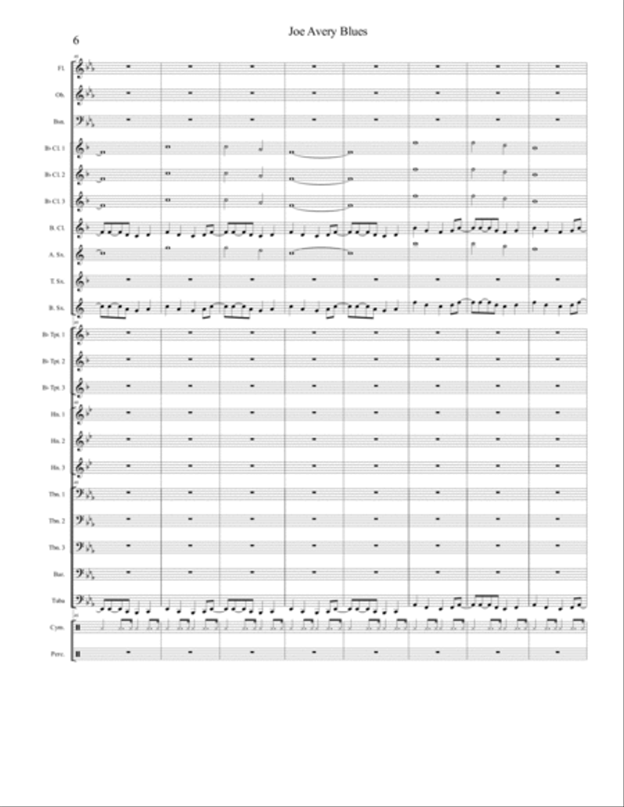 Joe Avery Blues Concert Band scores gallery preview page 6
