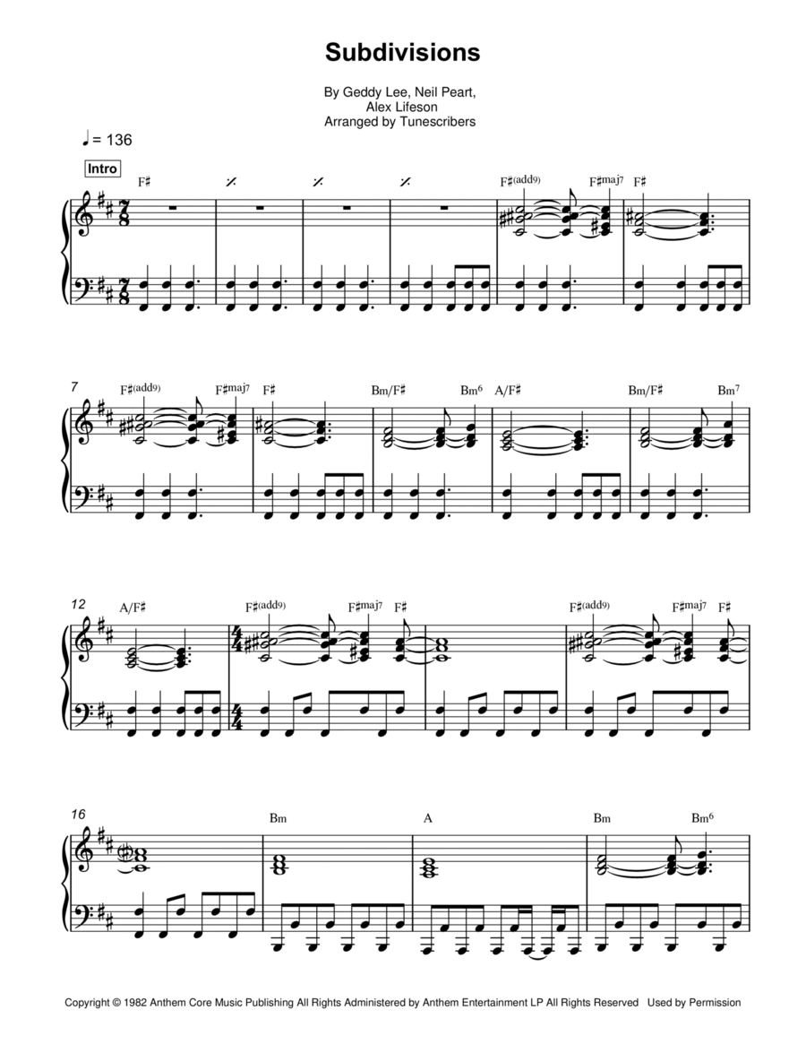Subdivisions Subdivisions Piano Solo scores gallery preview page 1