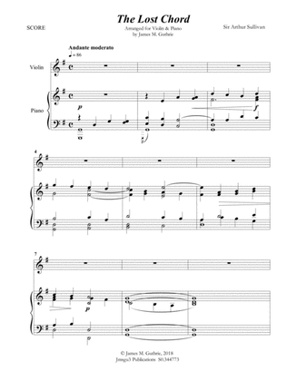 Sullivan: The Lost Chord for Violin & Piano