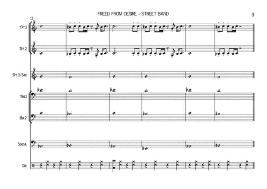 Freed From Desire Brass Ensemble scores gallery preview page 3