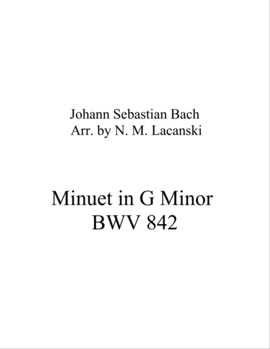 Minuet in G Minor BWV 842 image number null