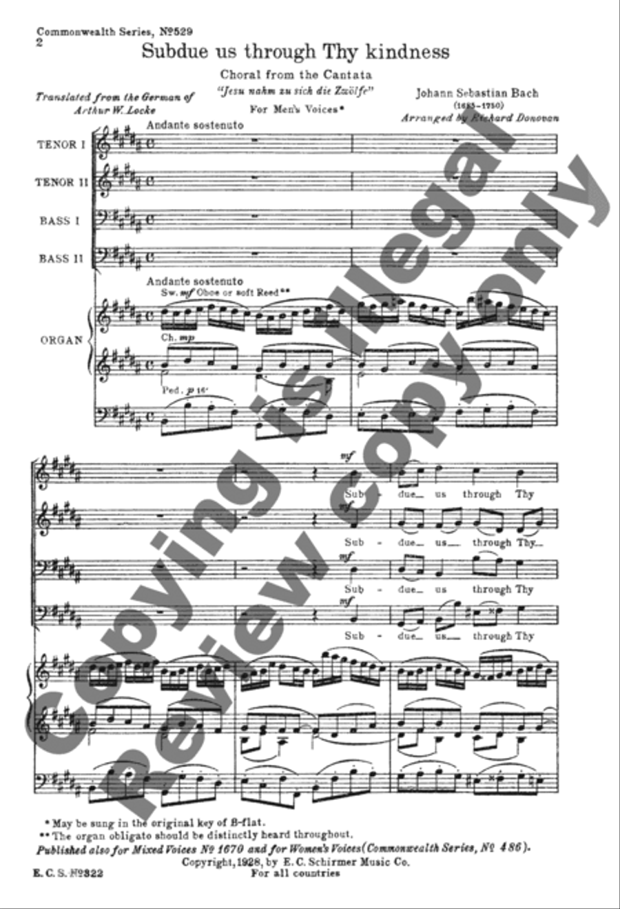 Cantata 22: Subdue us through Thy kindness TTBB scores gallery preview page 2