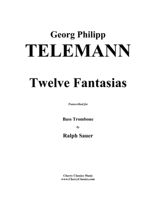 Book cover for Twelve Fantasias for Bass Trombone