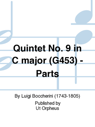 Book cover for Quintet No. 9 in C major (G 453) for 2 Violins, Viola, Violoncello and Guitar