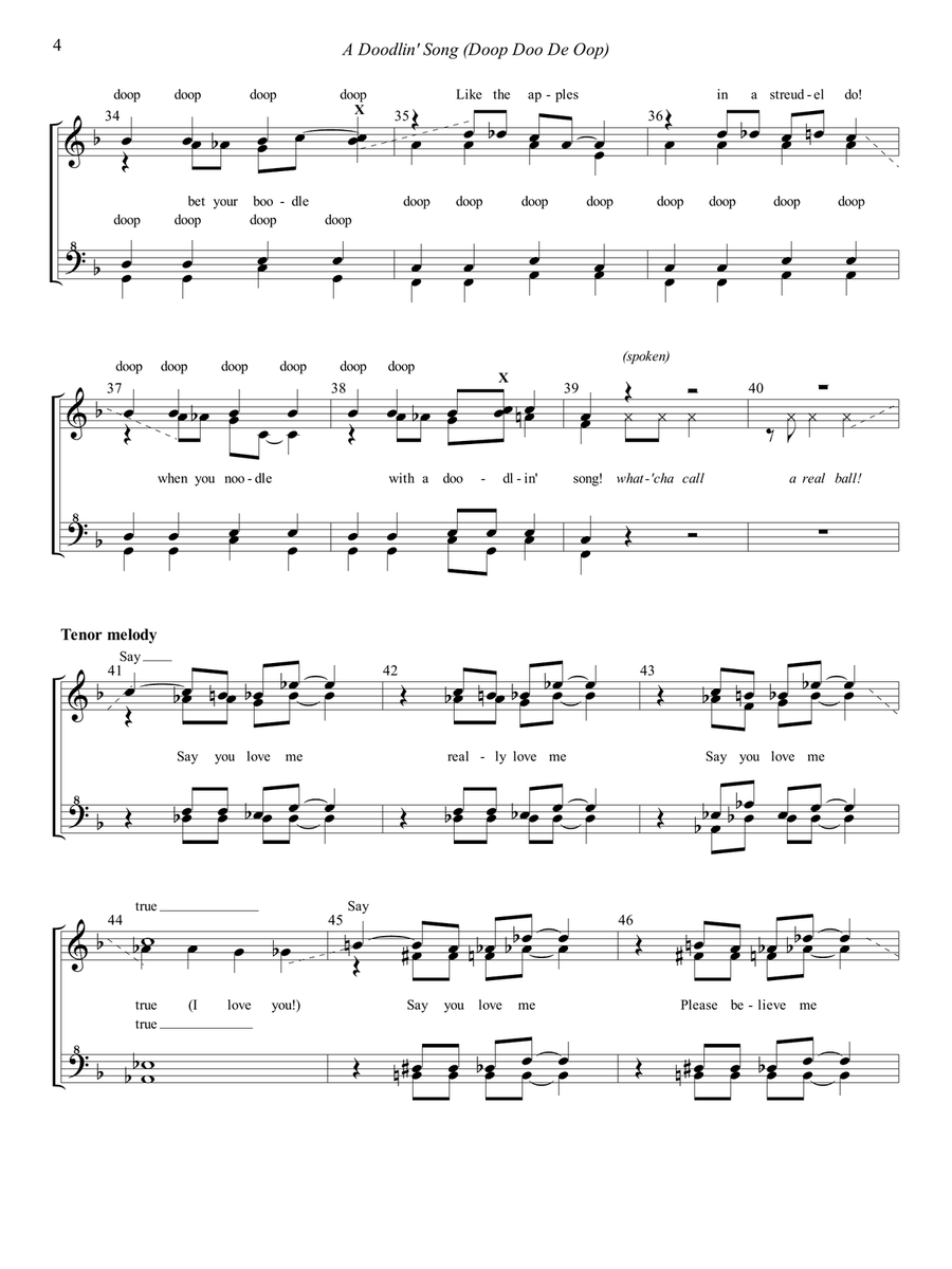 A Doodlin' Song (doop Doo-de-oop) SSAA scores gallery preview page 4