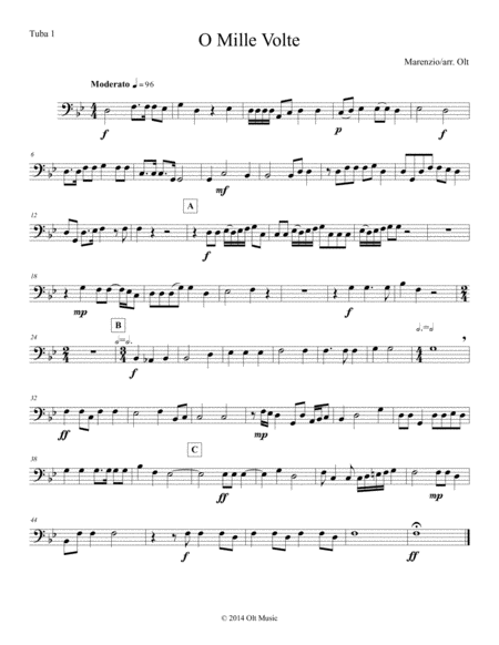 O Mille Volte for 2 antiphonal tuba quartets image number null