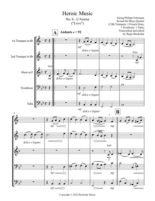 Heroic Music - No. 6. L'Amour (Bb) (Brass Quintet - 2 Trp, 1 Hrn, 1 Trb, 1 Tuba)