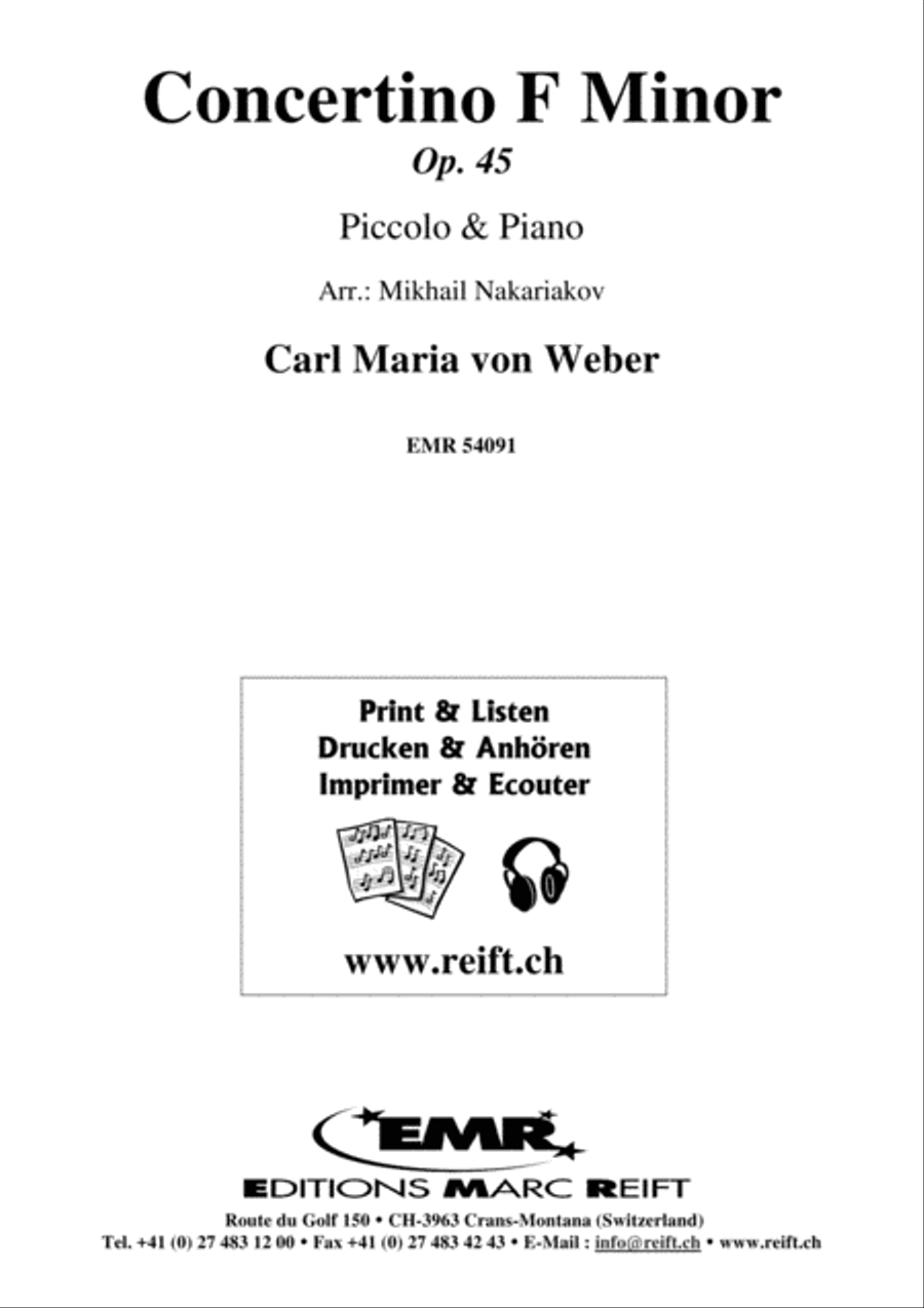Concertino F Minor Concertino F Minor Piccolo scores gallery preview page 1