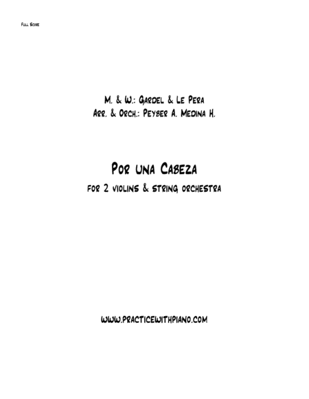 Por Una Cabeza - Tango - For Two Violins Solos & String Orchestra image number null