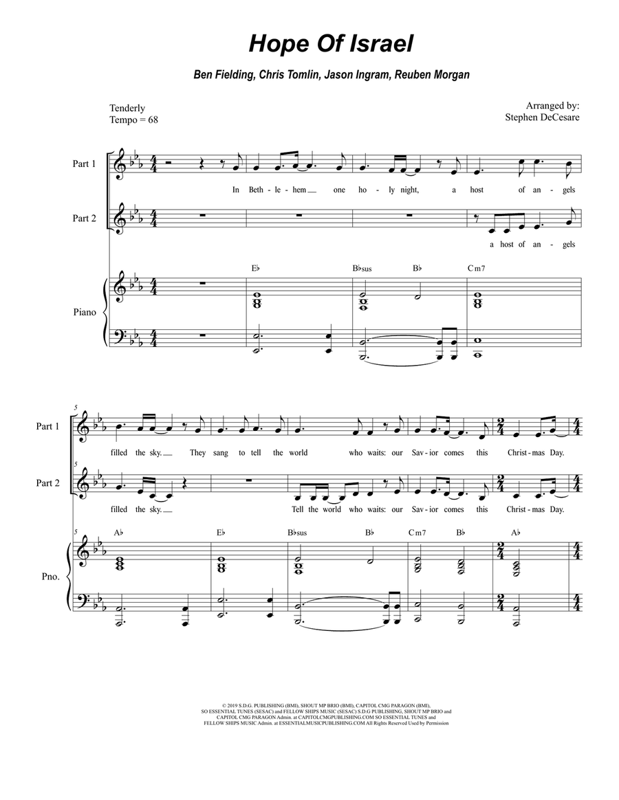 Hope Of Israel 2-Part scores gallery preview page 1