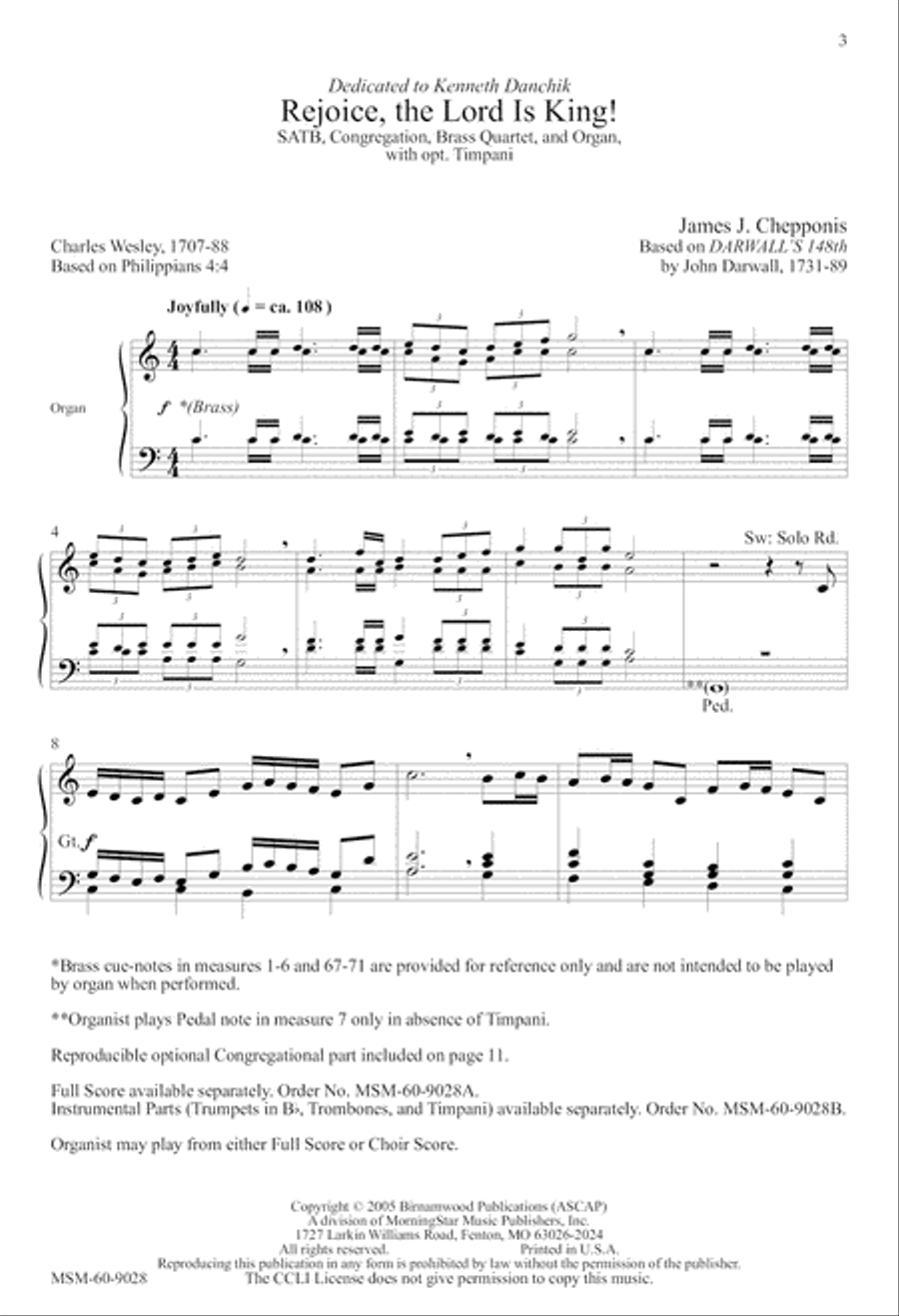 Rejoice, the Lord is King! 4-Part scores gallery preview page 2
