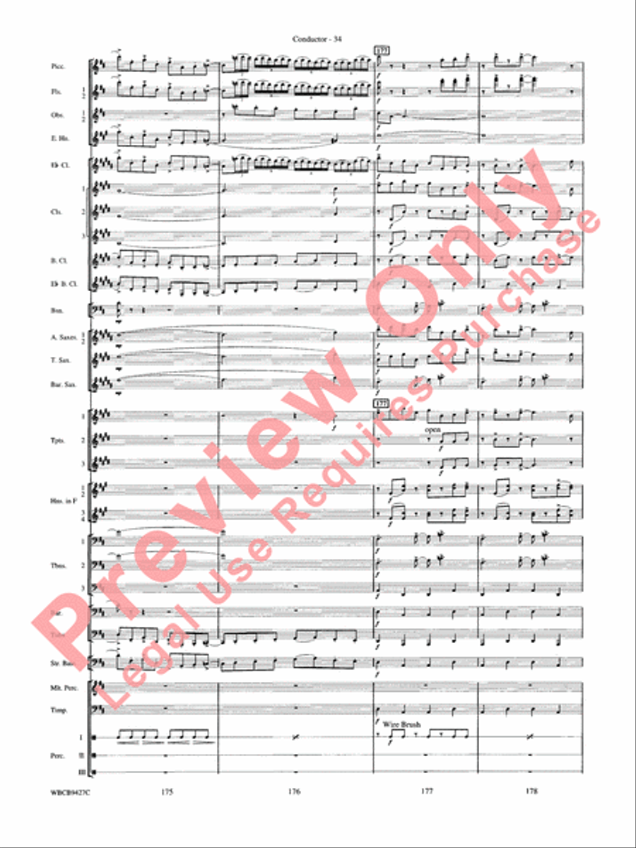 An American in Paris Concert Band scores gallery preview page 36