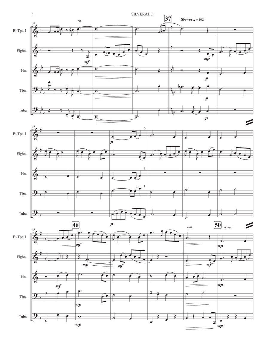 Silverado -main Title Brass Ensemble scores gallery preview page 4