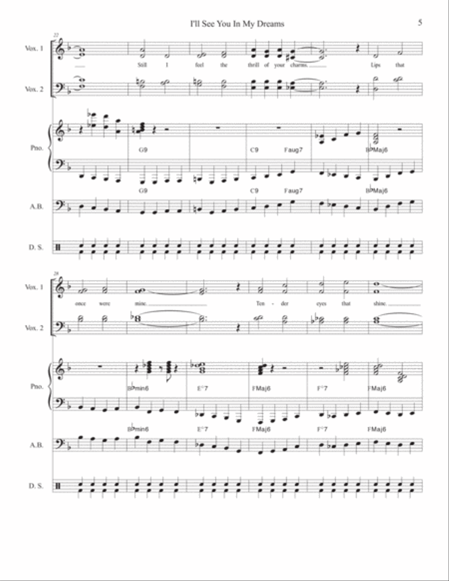 I'll See You In My Dreams 4-Part scores gallery preview page 5