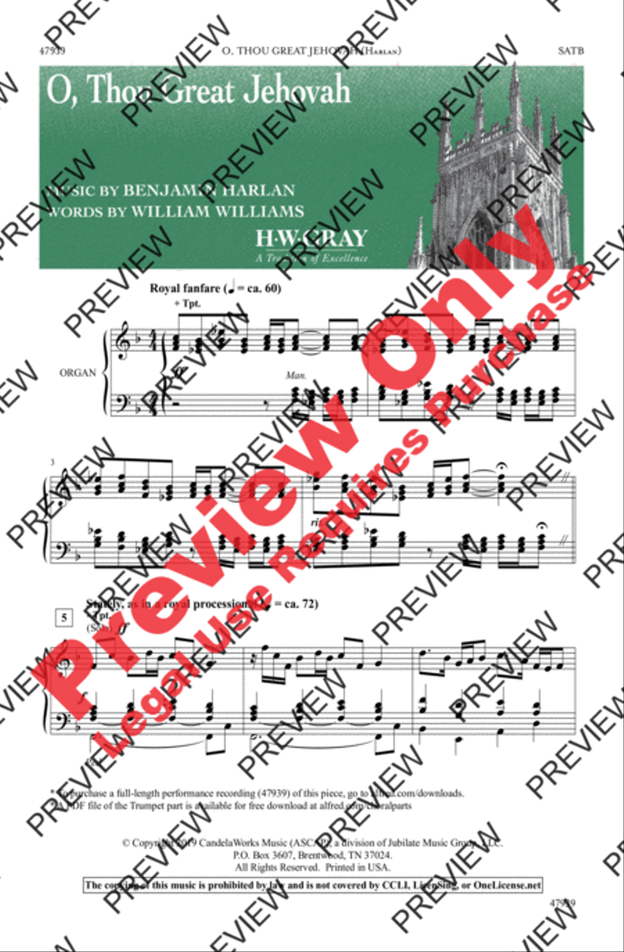 O, Thou Great Jehovah O, Thou Great Jehovah 4-Part scores gallery preview page 2