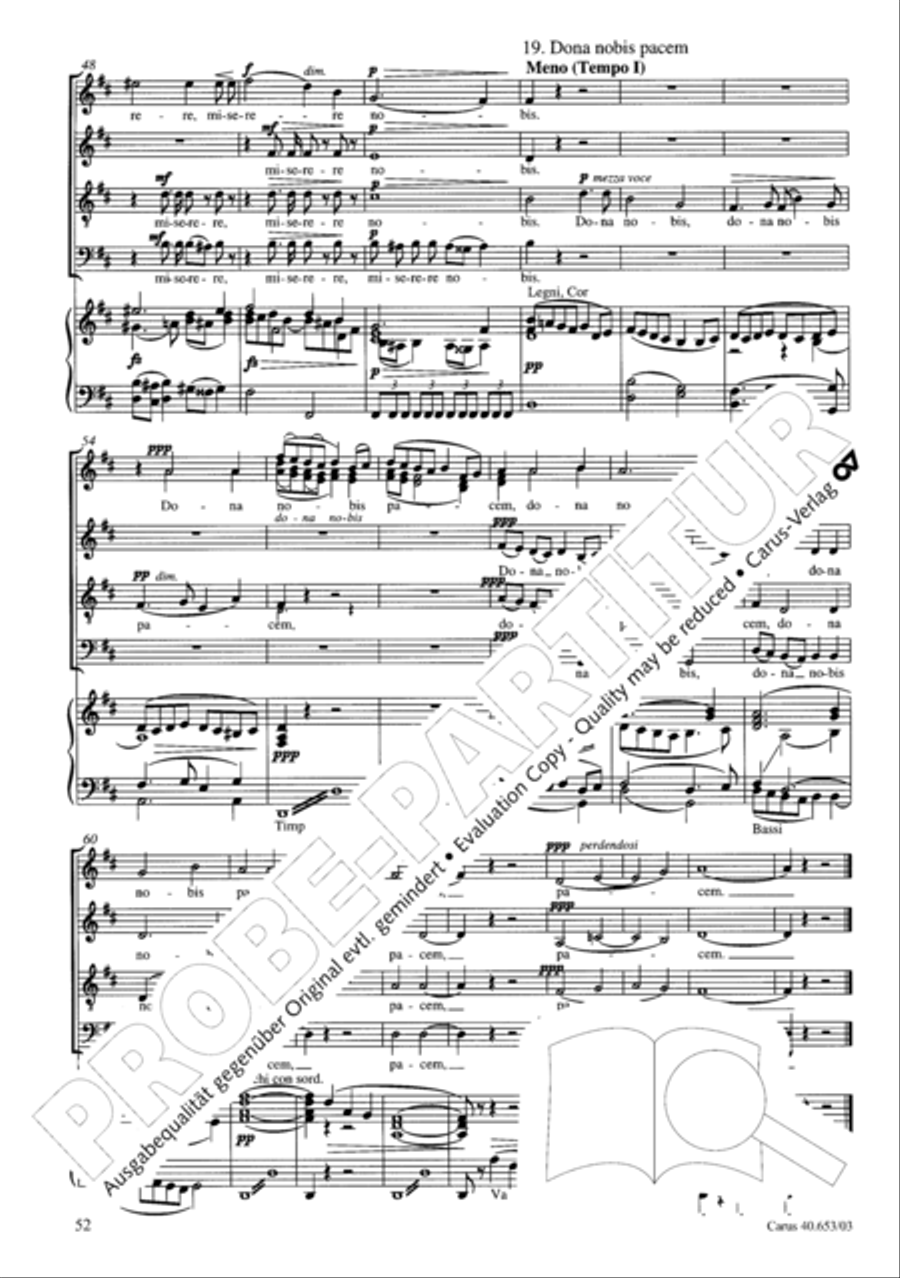 Mass in D Major (Missa in D) 4-Part scores gallery preview page 53