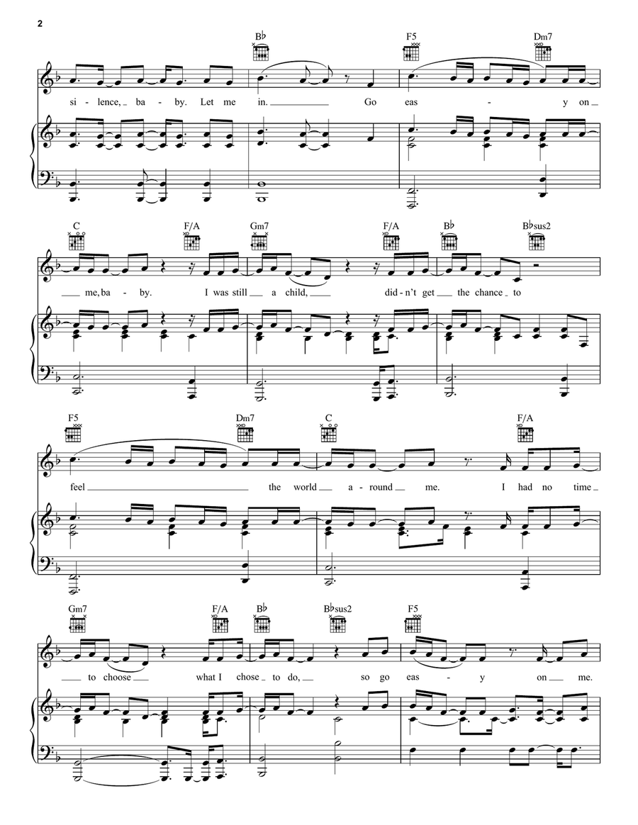 Easy On Me Piano, Vocal, Guitar scores gallery preview page 2