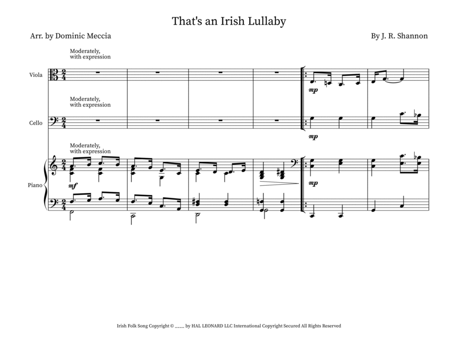That's An Irish Lullaby String Duet scores gallery preview page 1